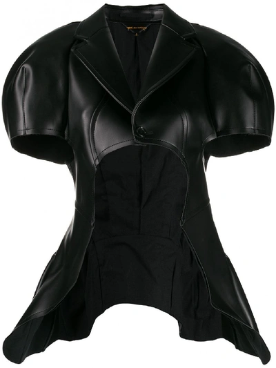 Shop Comme Des Garçons Cropped Neoprene Jacket In Black