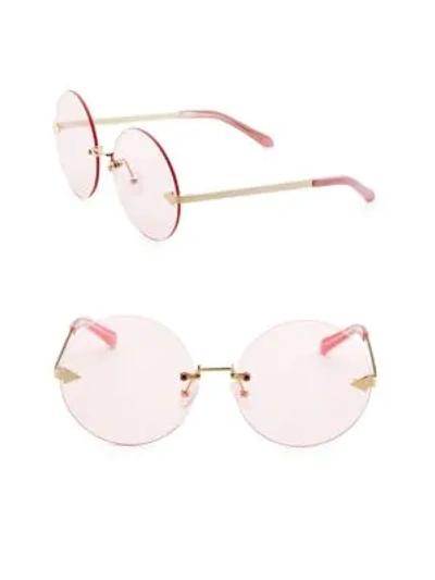 Shop Karen Walker Women's Disco Circus 60mm Round Sunglasses In Pink