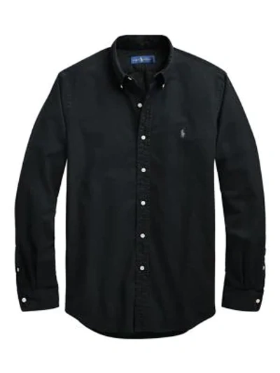 Shop Polo Ralph Lauren Classic-fit Oxford Shirt In Black