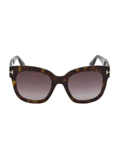 Shop Tom Ford Women's Beatrix 52mm Polarized Lens Oversize Square Sunglasses In Havana