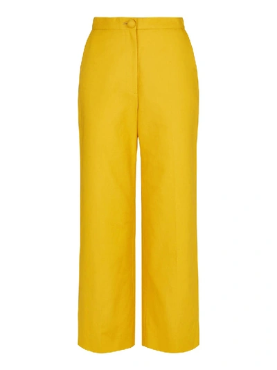Shop Alexa Chung Yellow Wide-leg Trousers