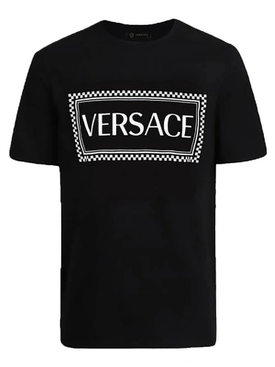Shop Versace Black And White Relaxed Fit T-shirt In Black & White