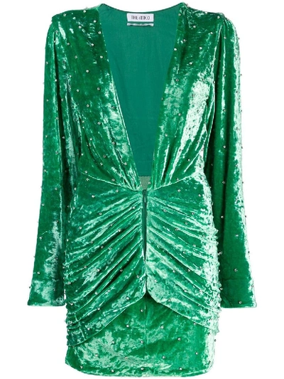Shop Attico Iconic Karolina Mini Dress In Green