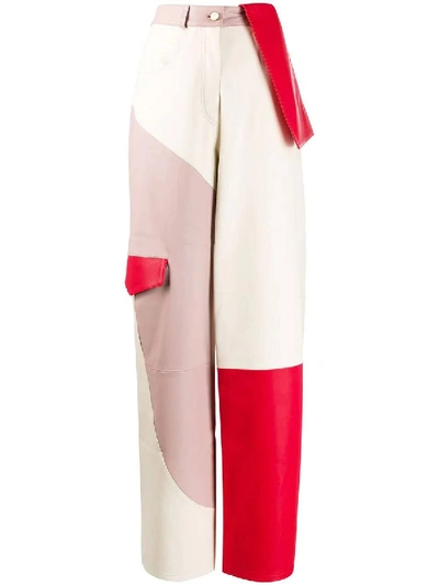 Shop Jacquemus De Nîmes Leather Trousers In Multicolor