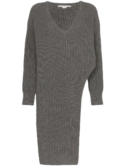 Shop Stella Mccartney Grey Side Slit Sweater