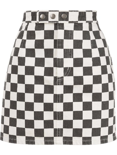 Shop Saint Laurent Checkerboard Mini Skirt