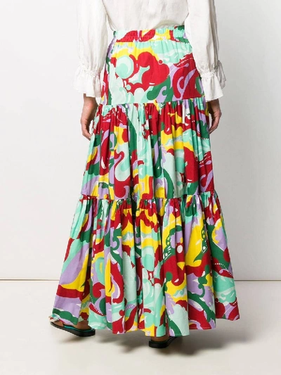 Shop La Doublej Multicolored Tiered Maxi Skirt