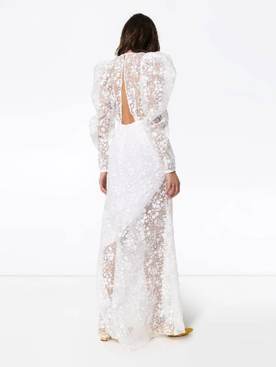 Shop Rosie Assoulin Victorian Embroidered Dress In White