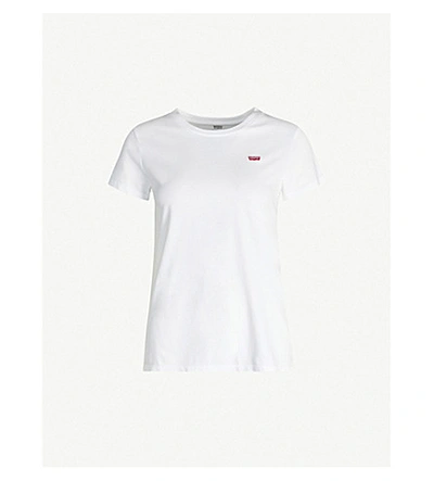 Shop Levi's Levis Womens White Perfect Logo-print Cotton-jersey T-shirt
