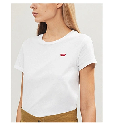 Shop Levi's Levis Womens White Perfect Logo-print Cotton-jersey T-shirt