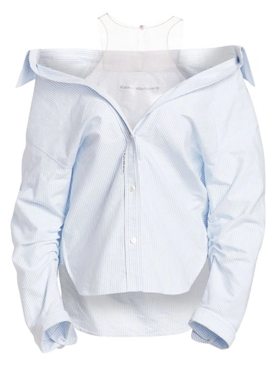 Shop Alexander Wang Falling Button Down Shirt Blue