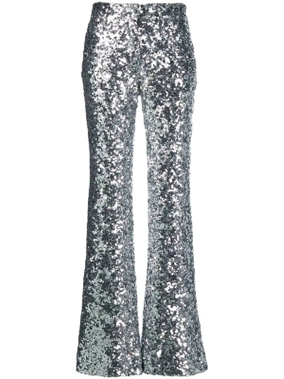 Shop Halpern Silver Sequin Trousers