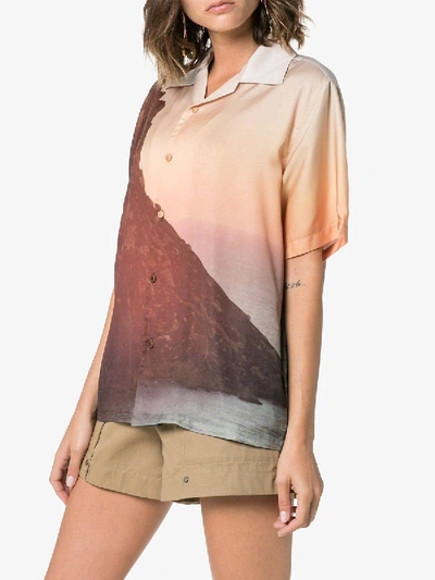 Shop Esteban Cortazar Sunset Print Short-sleeve Shirt In Multicolor