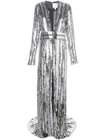 Shop Galvan Silver Stardust Gown