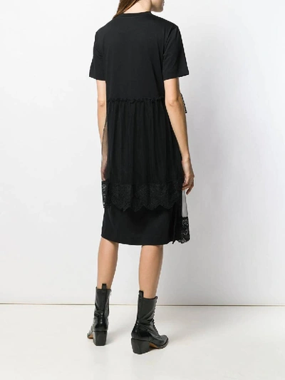 Shop Simone Rocha Frill-trim Midi Dress In Black