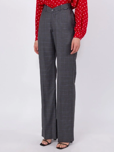 Shop Balenciaga V-neck Check Trousers