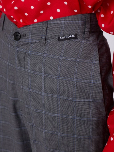 Shop Balenciaga V-neck Check Trousers