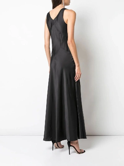 Shop Paco Rabanne Black Satin Maxi Dress