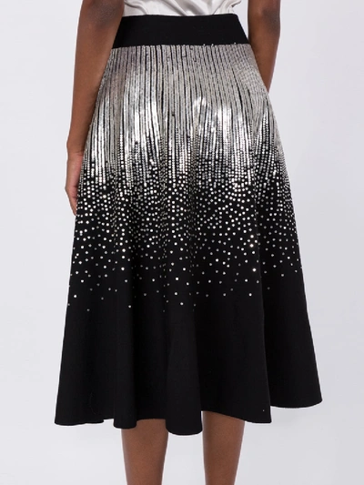 Shop Givenchy Flared Sequin Midi Skirt In Black