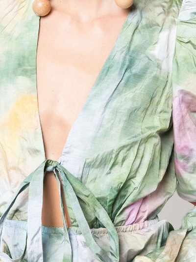 Shop Rosie Assoulin Victorian Watercolor Top In Multicolor