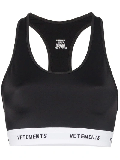 Shop Vetements Sports Top In Black & White