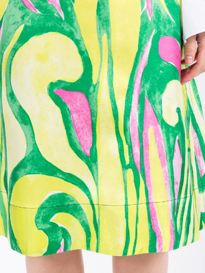 Shop Marni Abstract Print Midi Skirt In Multicolor