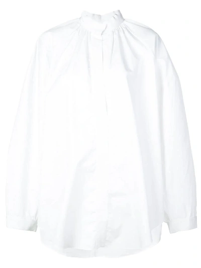 Shop Maison Rabih Kayrouz White Cotton Poplin Shirt