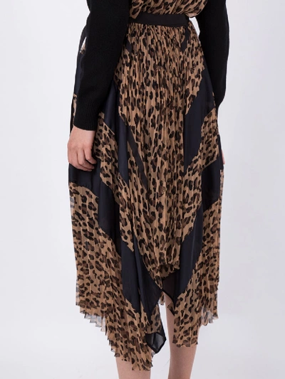 Shop Sacai Asymmetric Leopard Print Skirt