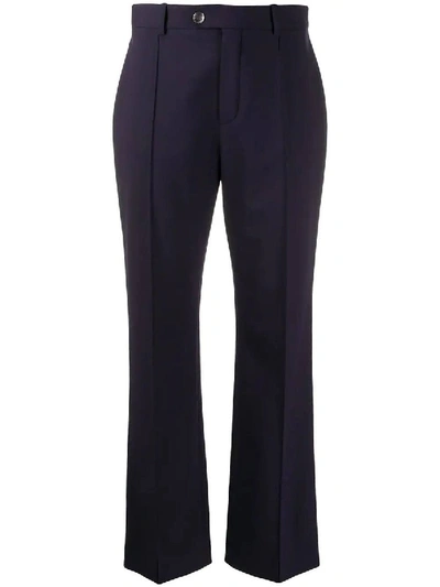 Shop Chloé Navy Cropped Tailored Trousers