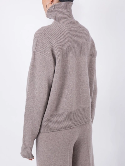 Shop Alexandra Golovanoff Knitted Turtle Neck Sweater Grey