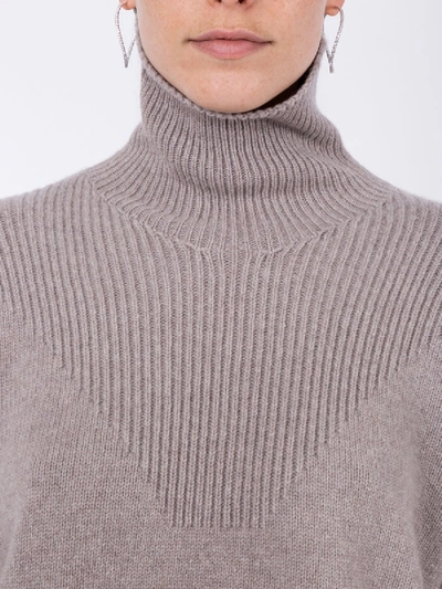 Shop Alexandra Golovanoff Knitted Turtle Neck Sweater Grey