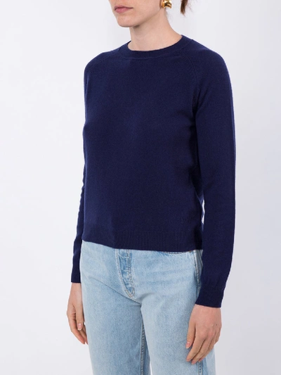 Shop Alexandra Golovanoff Navy Blue Cashmere Knitted Jumper