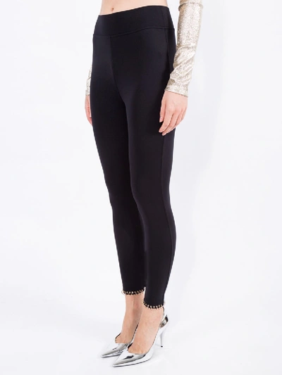 Shop Burberry Black Ring-pierced Ankle Leggings