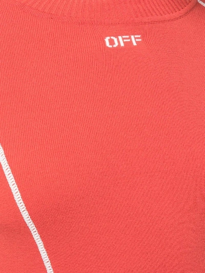 Shop Off-white Atheletic Logo Turtleneck Fitted Dress