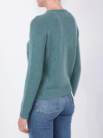 Shop Alexandra Golovanoff Ribbed Crew-neck Cashmere Sweater Green