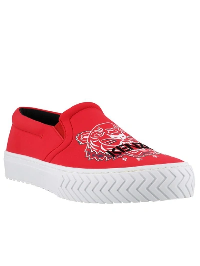 Shop Kenzo Tiger Slip On In Red