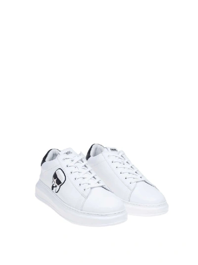 Shop Karl Lagerfeld Leather Sneakers White Color