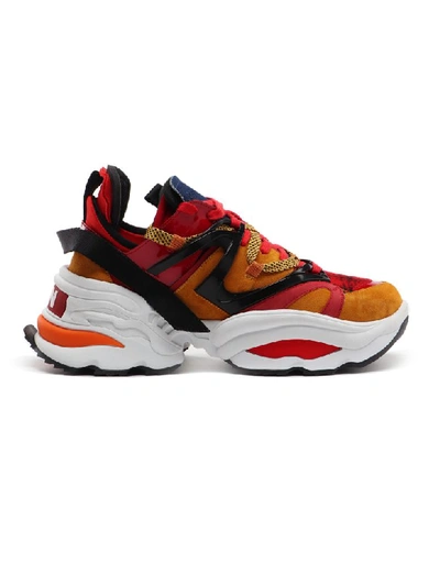 Shop Dsquared2 The Giant Sneakers In Orange/red