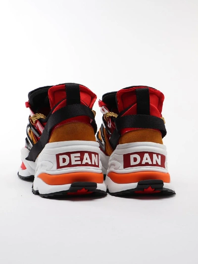Shop Dsquared2 The Giant Sneakers In Orange/red