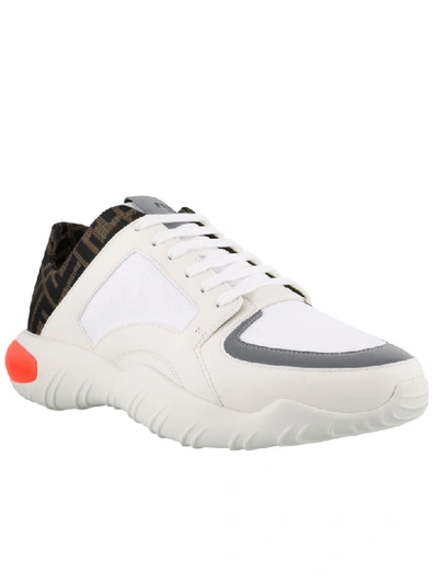 Shop Fendi Ff Sneakers In White