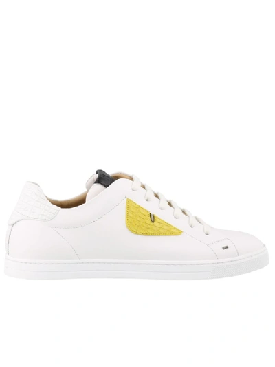 Shop Fendi Bag Bugs Sneakers In White