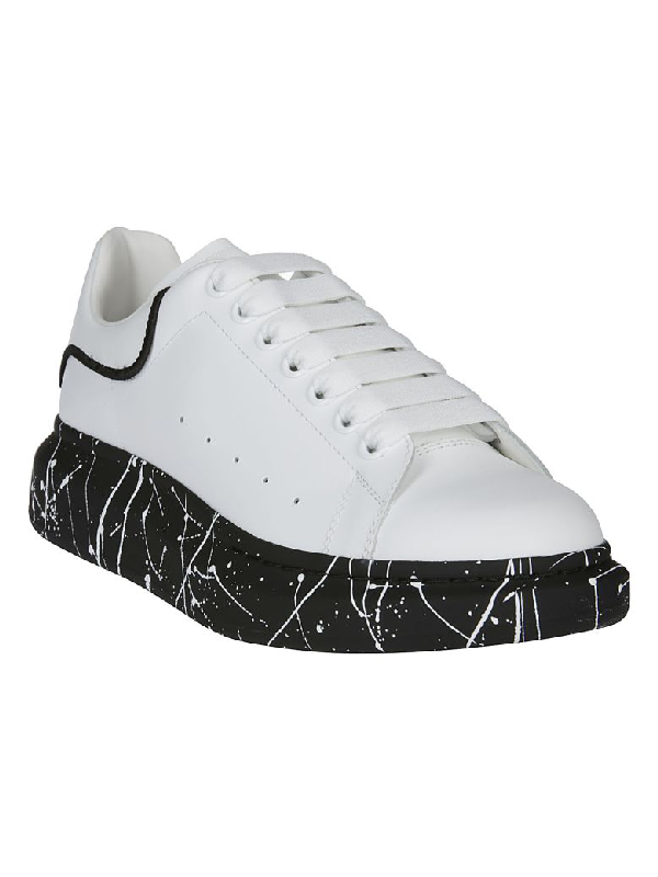 alexander mcqueen paint splatter leather platform sneakers