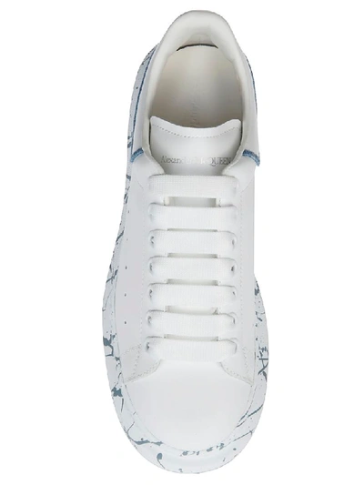 Shop Alexander Mcqueen Oversized Sole Sneakers In White Light Blue