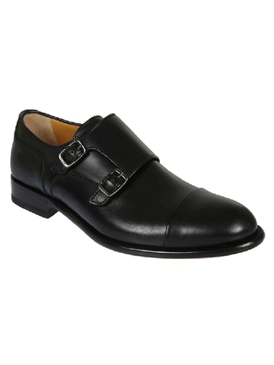 Shop A.testoni Classic Monk Shoes In Black/dark Metal