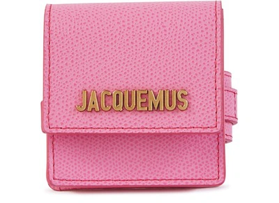 Shop Jacquemus Leather Bracelet Bag In Pink