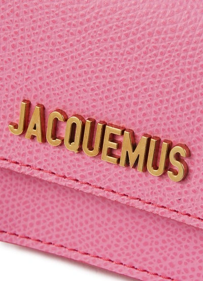 Shop Jacquemus Leather Bracelet Bag In Pink
