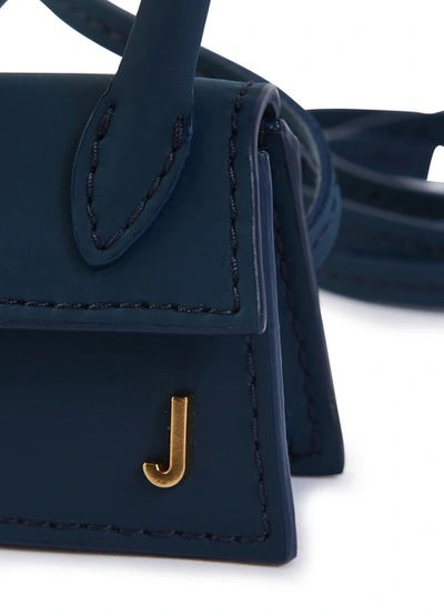 Shop Jacquemus Chiquiti Leather Bag In Navy