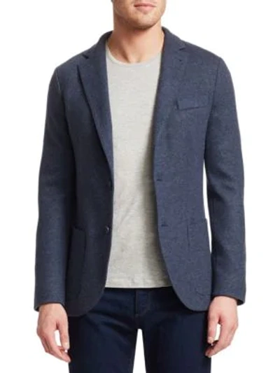Shop Loro Piana Cashmere-blend Sweater Jacket In Night