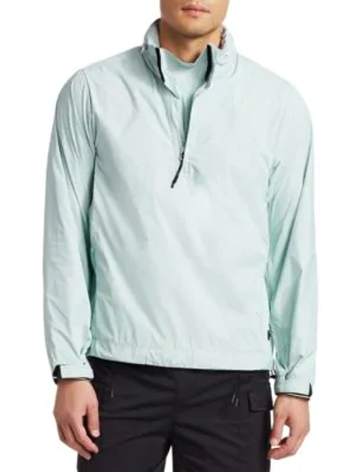 Shop Madison Supply Popover Concealed Hood Jacket In Cory Dalis Blue