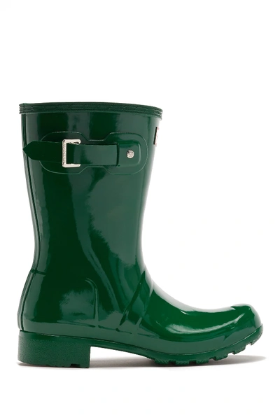 Shop Hunter Original Tour Short Gloss Packable Rain Boot In Hyper Green